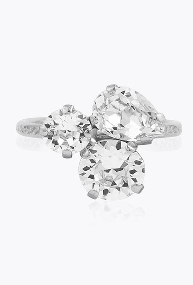 Caroline Svedbom Colette Ring Rhodium Crystal ring 1