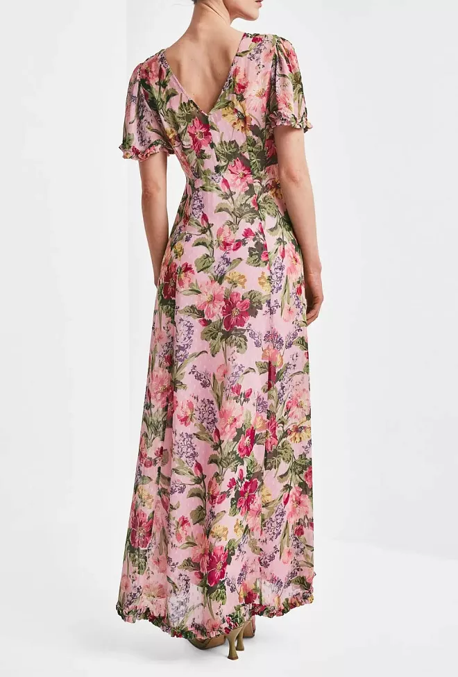 byTimo Dotted Georgette Maxi Dress Pink Blossom maxikjole 3