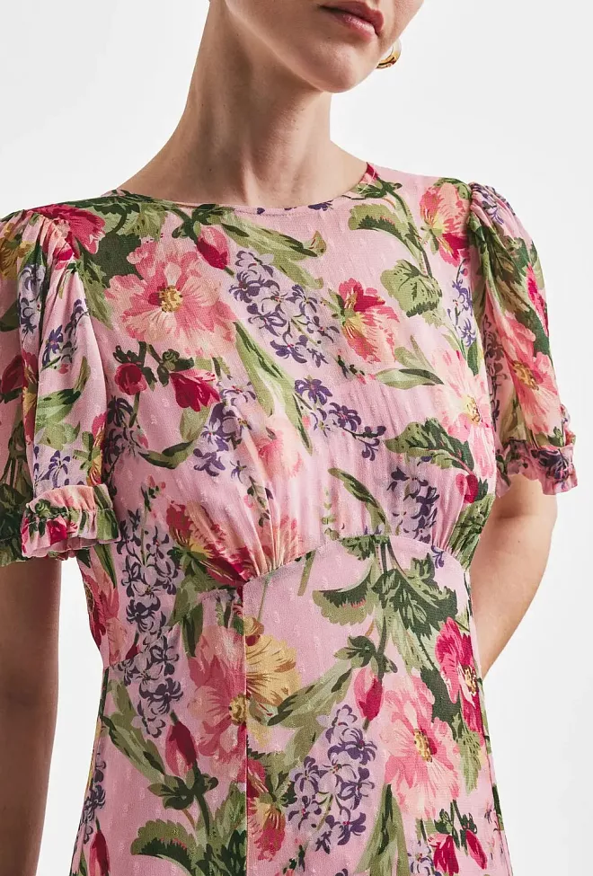 byTimo Dotted Georgette Maxi Dress Pink Blossom maxikjole 4