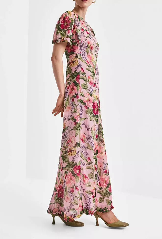byTimo Dotted Georgette Maxi Dress Pink Blossom maxikjole 2
