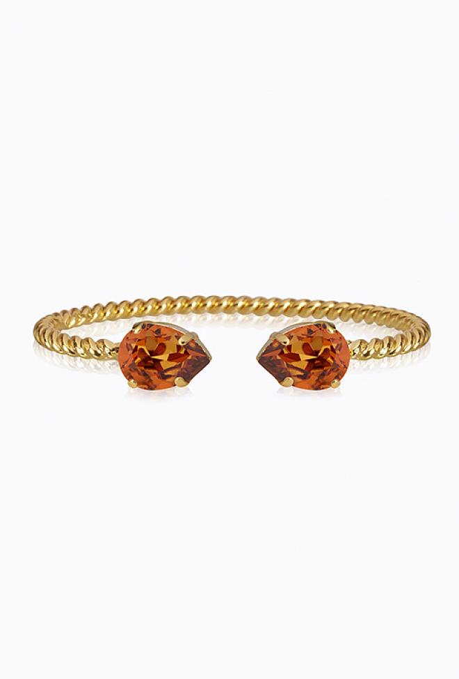 Caroline svedbom mini drop bracelet gold light amber armbånd