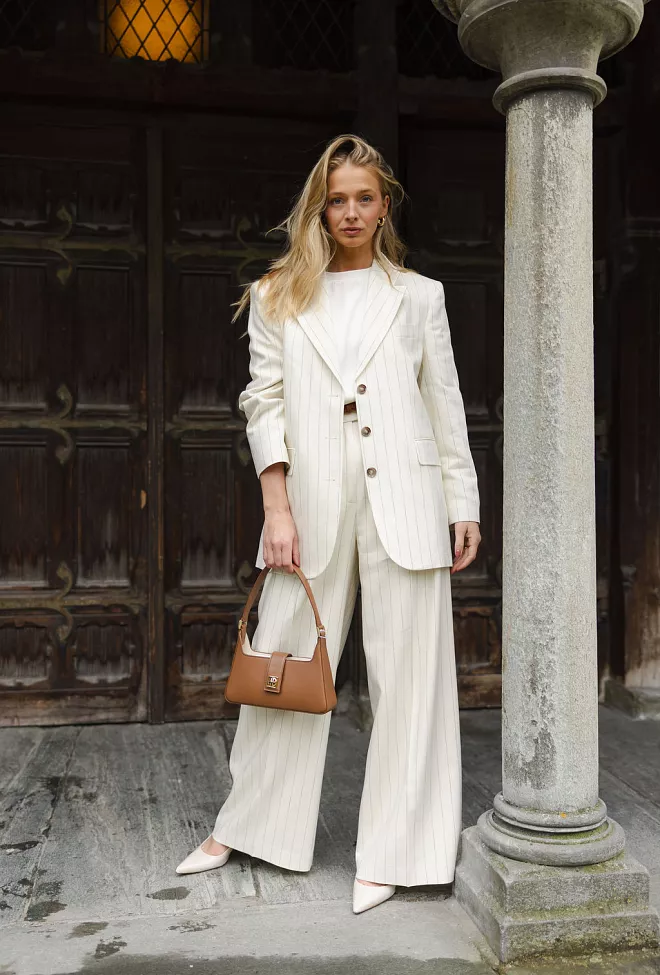 Anine Bing Sara Blazer Cream And Black Stripe dressjakke 2