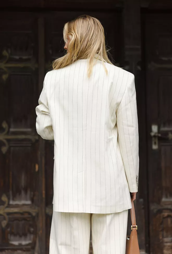 Anine Bing Sara Blazer Cream And Black Stripe dressjakke 5