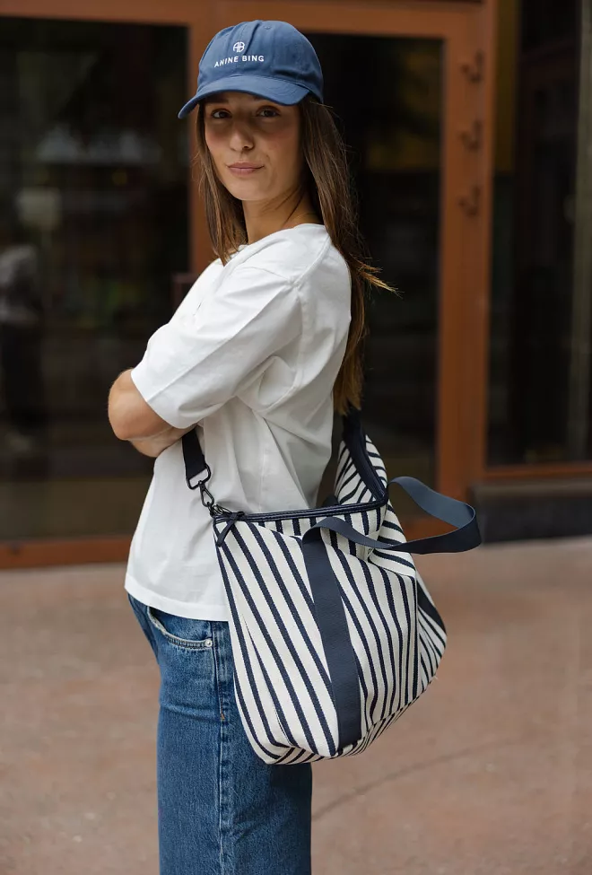 DAY ET Gweneth J Beachy Cross Navy Blazer strandveske 2