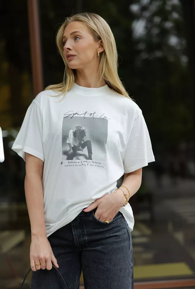 Anine Bing Ashton Tee Spirit Ivory t-skjorte 