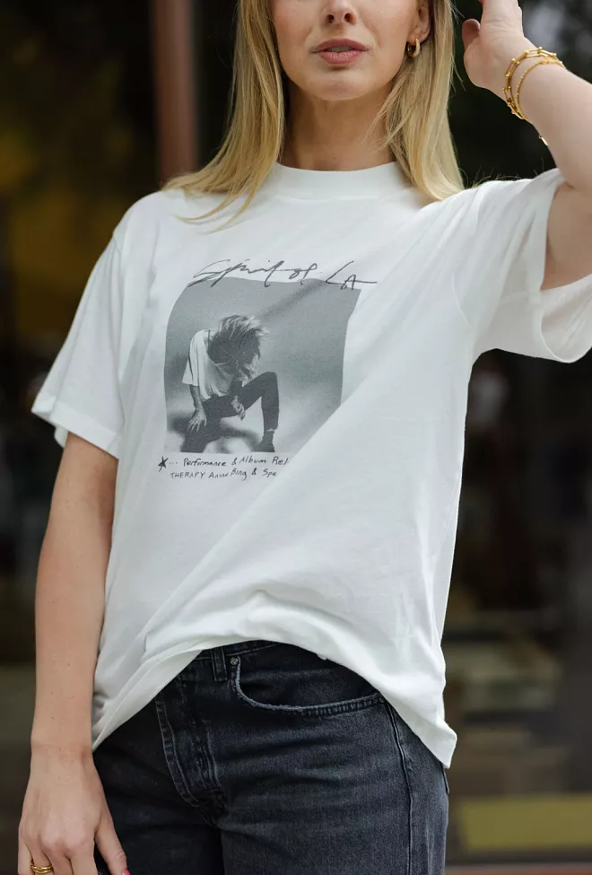 Anine Bing Ashton Tee Spirit Ivory t-skjorte 2
