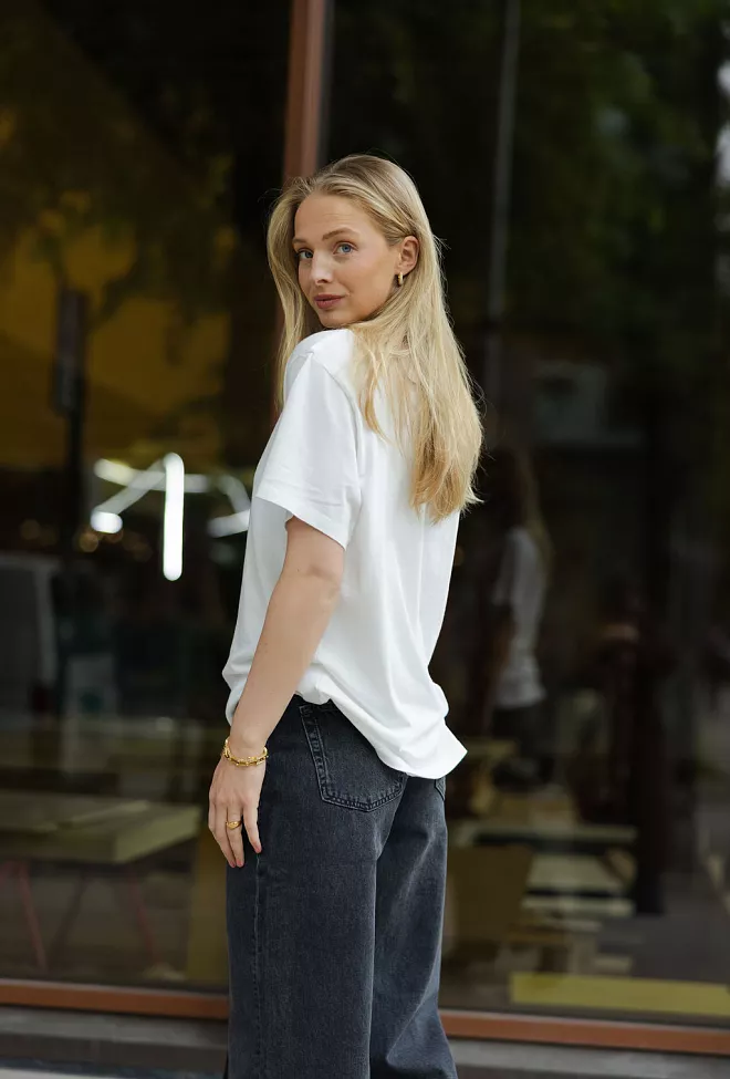 Anine Bing Ashton Tee Spirit Ivory t-skjorte 6