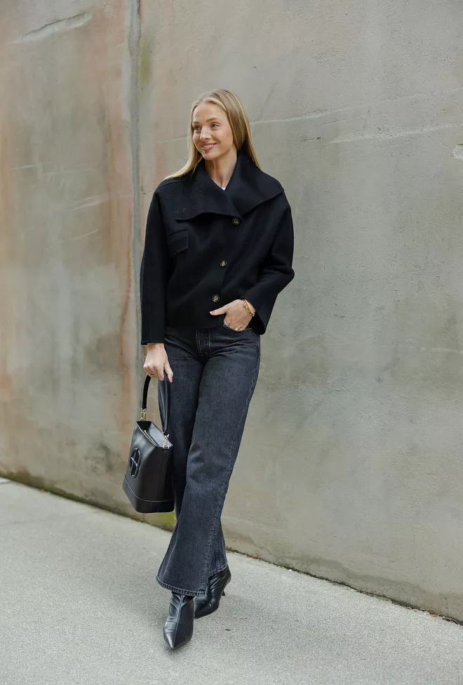 Carma collection Beate Coat Black ulljakke 2Carma collection Beate Coat Black ulljakke