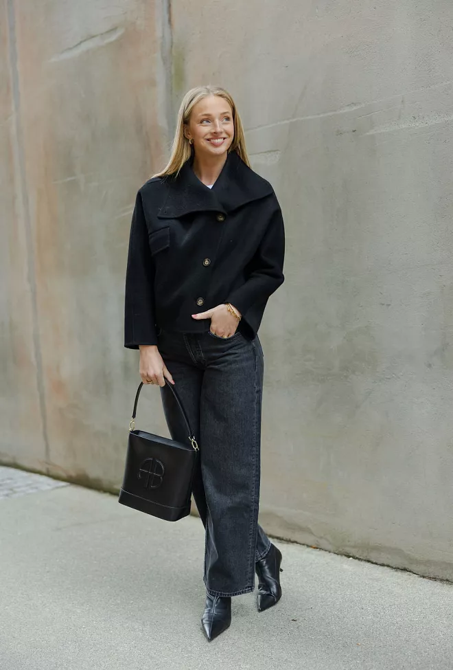 Carma collection Beate Coat Black ulljakke 6