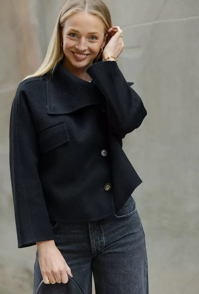 Carma collection Beate Coat Black ulljakke