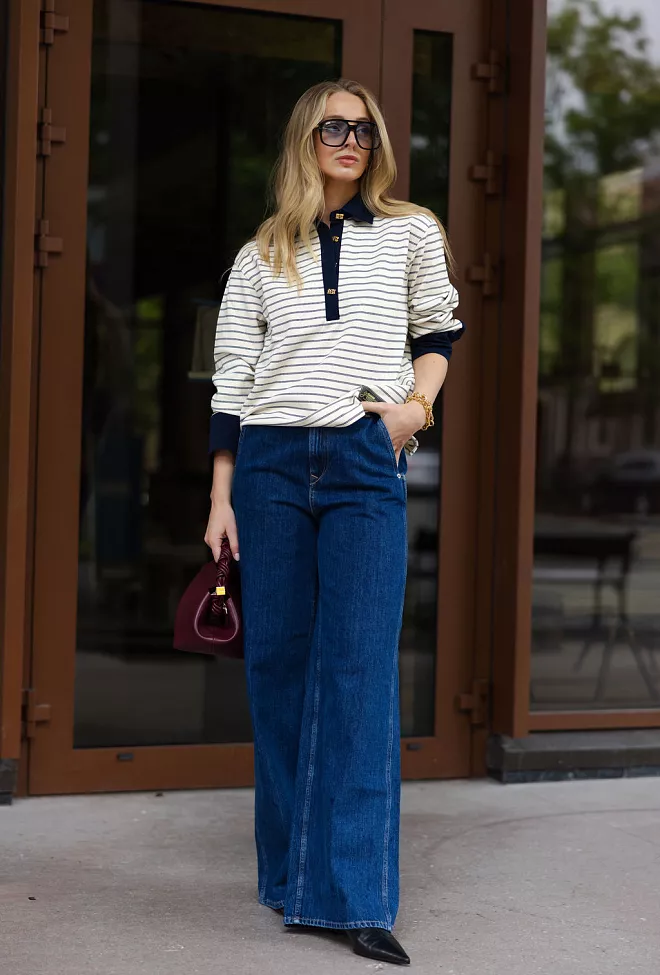 Replay Wide Leg Pants Dark Blue jeans 4