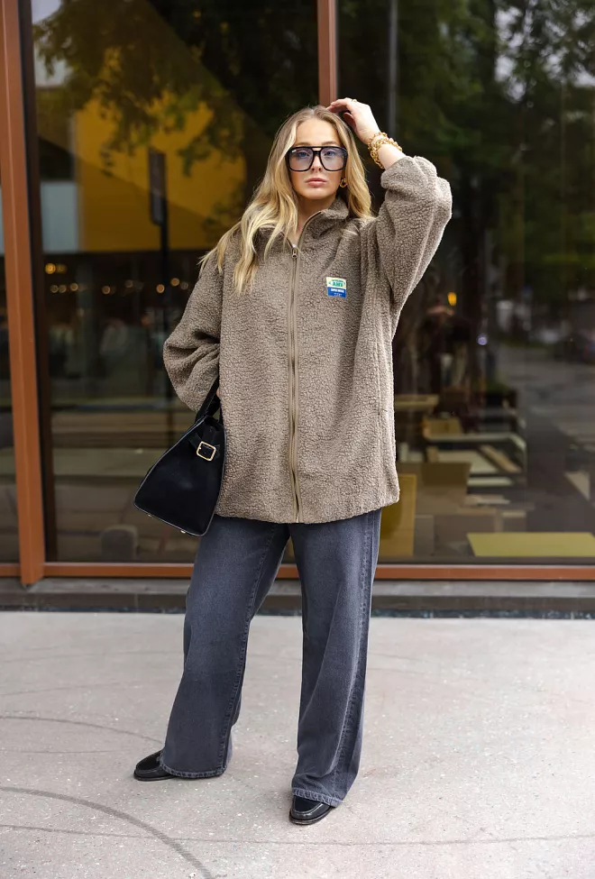American Vintage Hoktown Sweater Nutmeg Melange teddyjakke 8