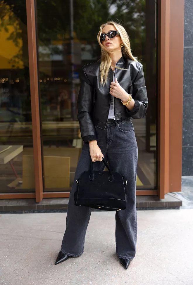 Carma collection Ellinor PU Leather Jacket Black skinnjakke 6