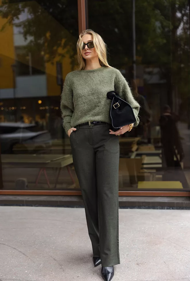 American Vintage Niby Sweater Khaki genser 3