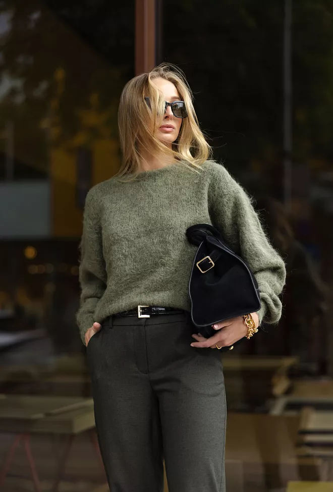 American Vintage Niby Sweater Khaki genser 2