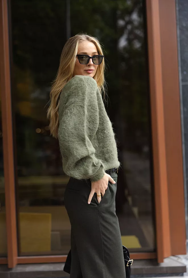 American Vintage Niby Sweater Khaki genser 4