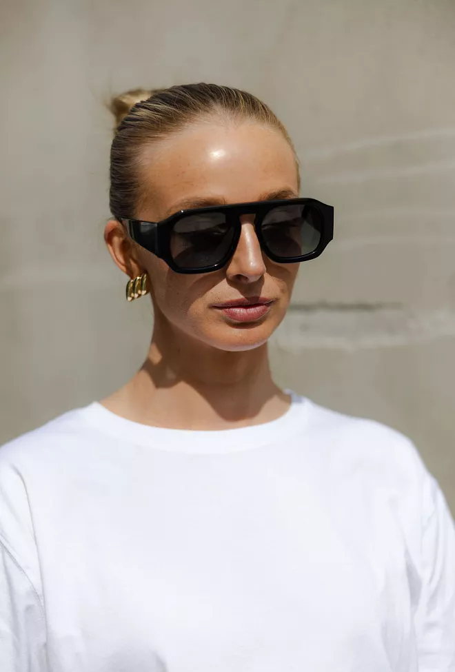 Anine bing Preston Sunglasses Black With Green solbriller 2