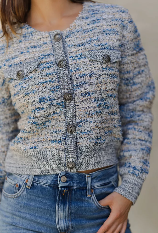 Gestuz Rediger Cannie GZ Cardigan Blue White Mix cardigan 6