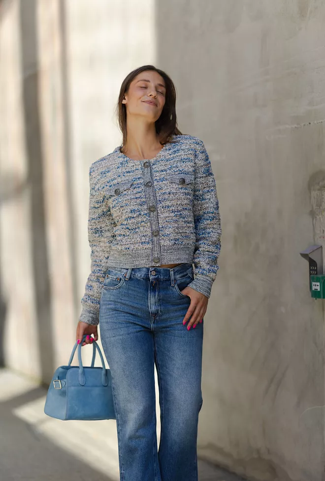 Gestuz Rediger Cannie GZ Cardigan Blue White Mix cardigan 9