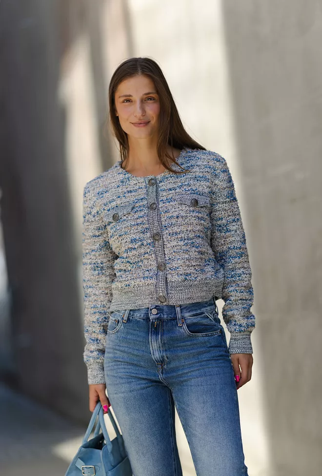 Gestuz Rediger Cannie GZ Cardigan Blue White Mix cardigan 3