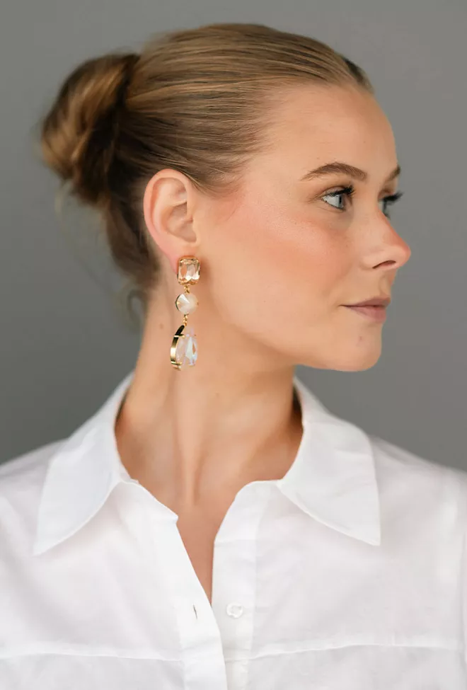Caroline Svedbom Lydia Earring Gold Ivory Delite Combo øredobber 3