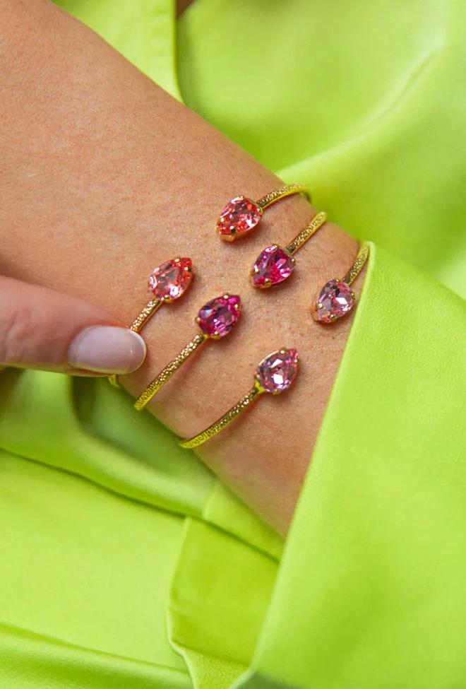 Caroline Svedbom Petite Drop Bracelet Gold Rose Peach armbånd