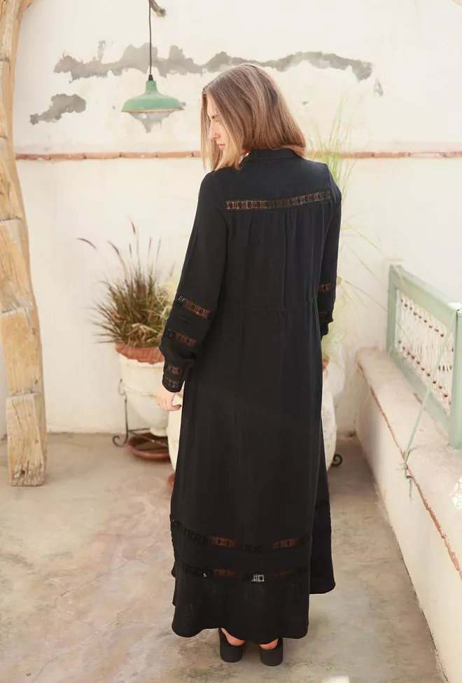 Nectar Lotus Dress Black maxikjole 5