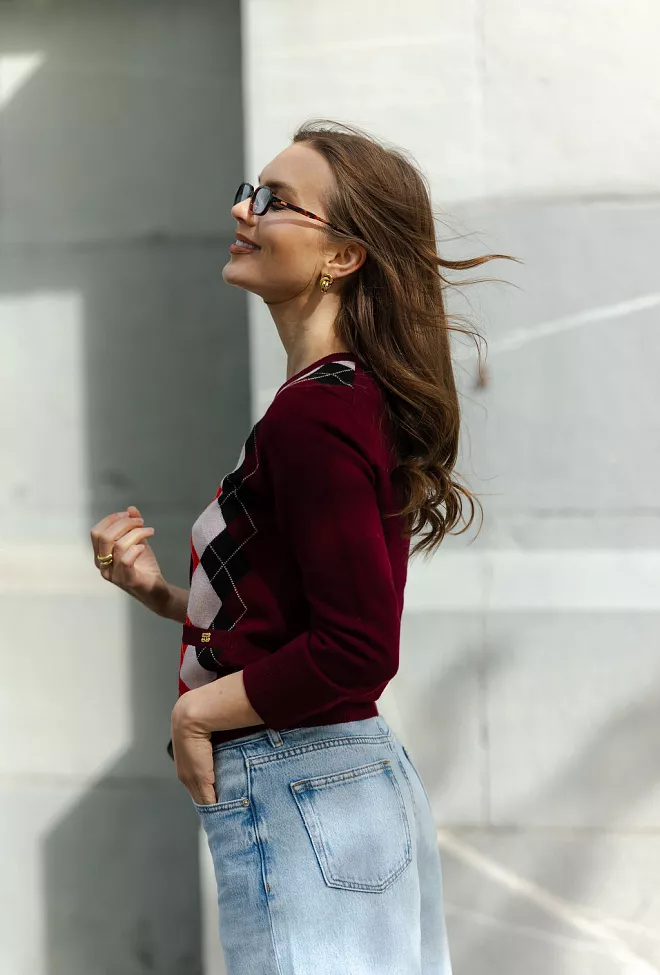 GANNI Cashmere Wool Mix Cardigan Tawny Port cardigan 4