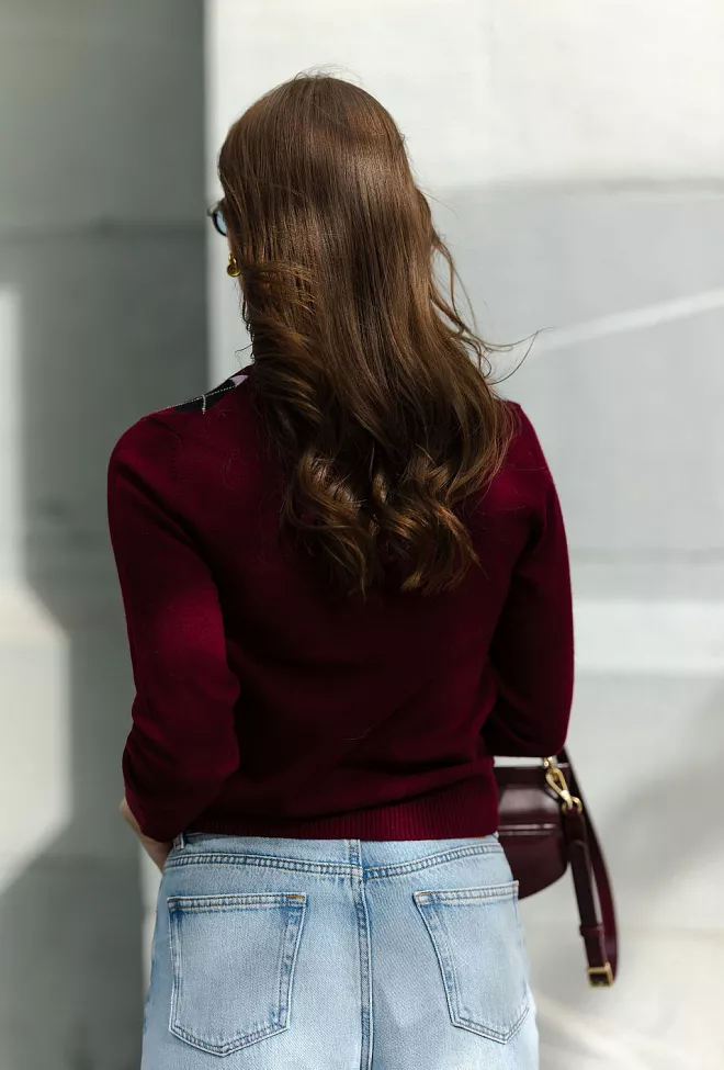 GANNI Cashmere Wool Mix Cardigan Tawny Port cardigan 5