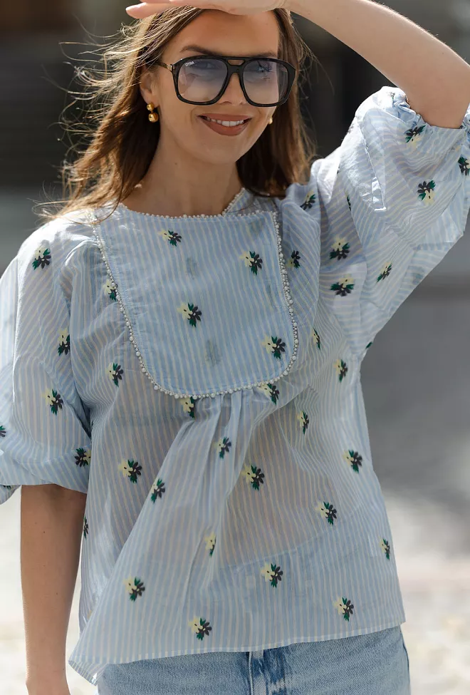 Munthe Pristina Blouse Light Blue bluse 2