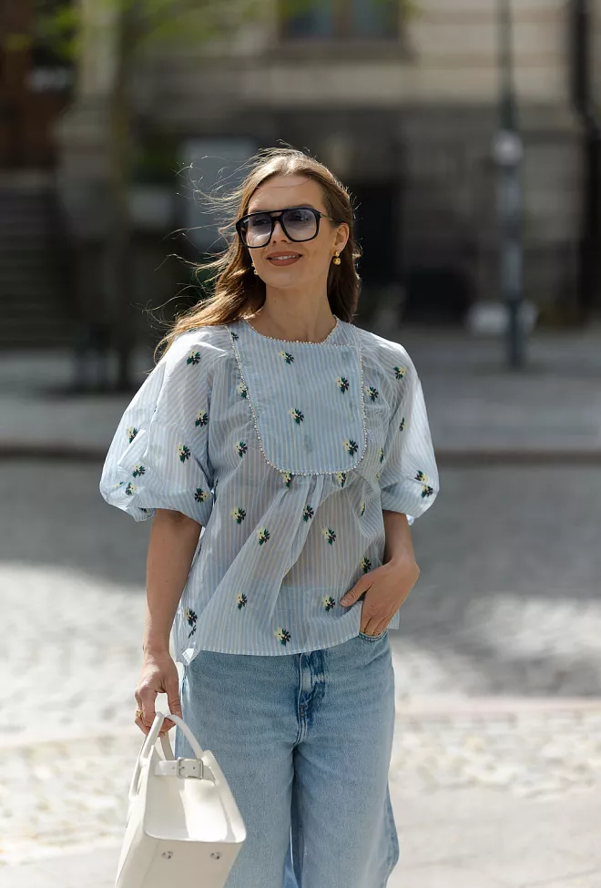 Munthe Pristina Blouse Light Blue bluse 