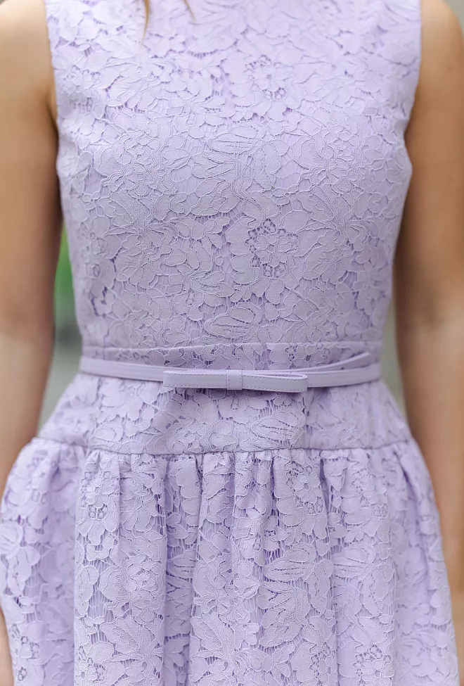 self-portrait Lace Sleeveless Mini Dress Lilac 5