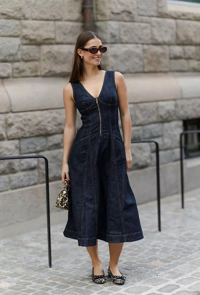 self-portrait Indigo Denim Midi Dress Blue 2