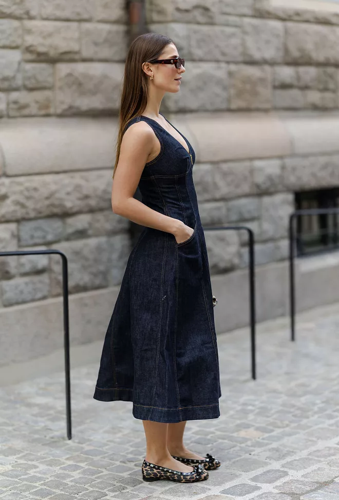 self-portrait Indigo Denim Midi Dress Blue 3