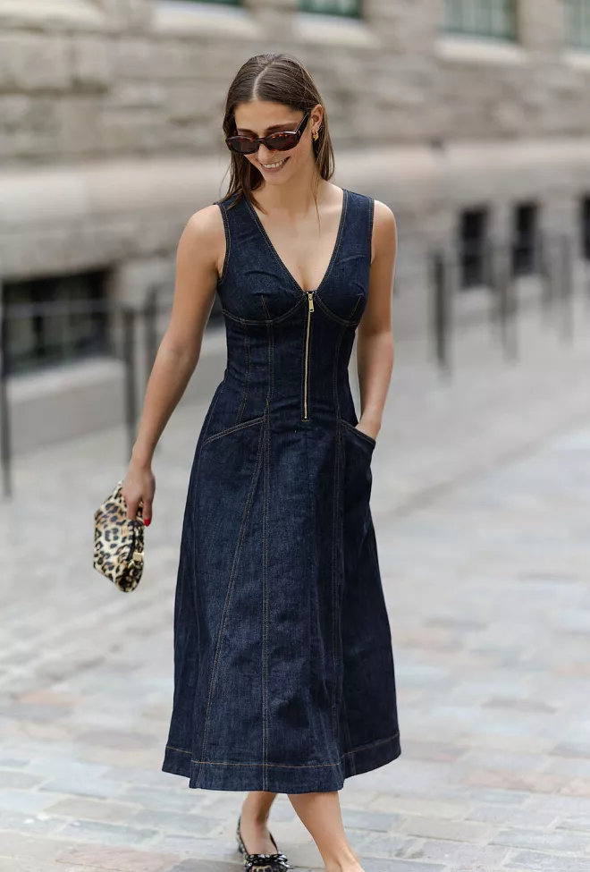 self-portrait Indigo Denim Midi Dress Blue 5