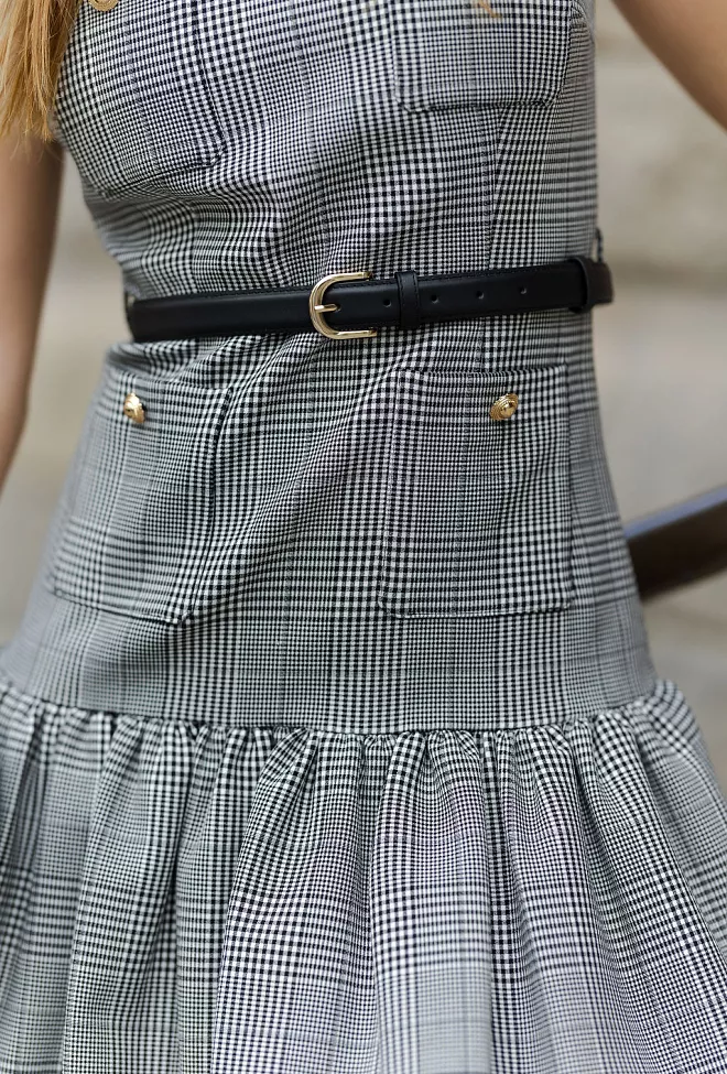 self-portrait Prince Of Wales Check Mini Dress Black And White 2