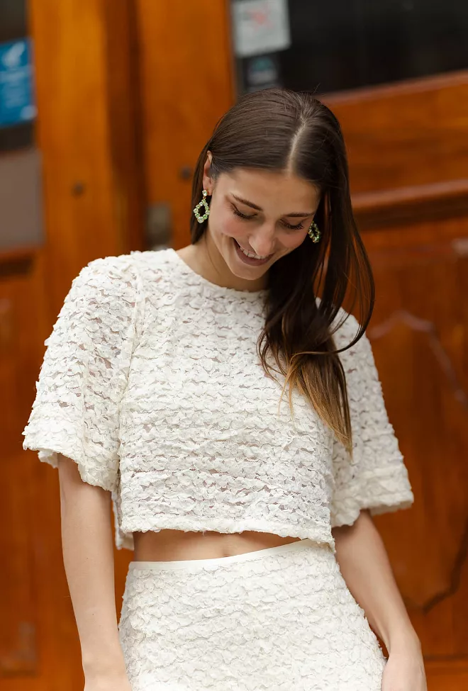 by timo Lace Blouse Vintage White 1