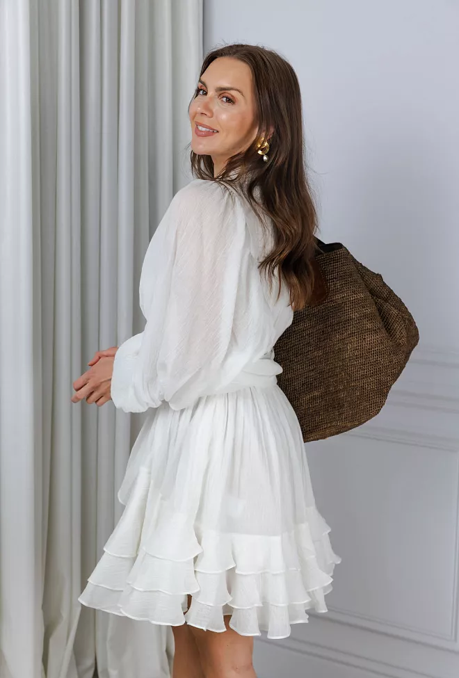confettibird Ranch Frill Dress Offwhite kjole 3