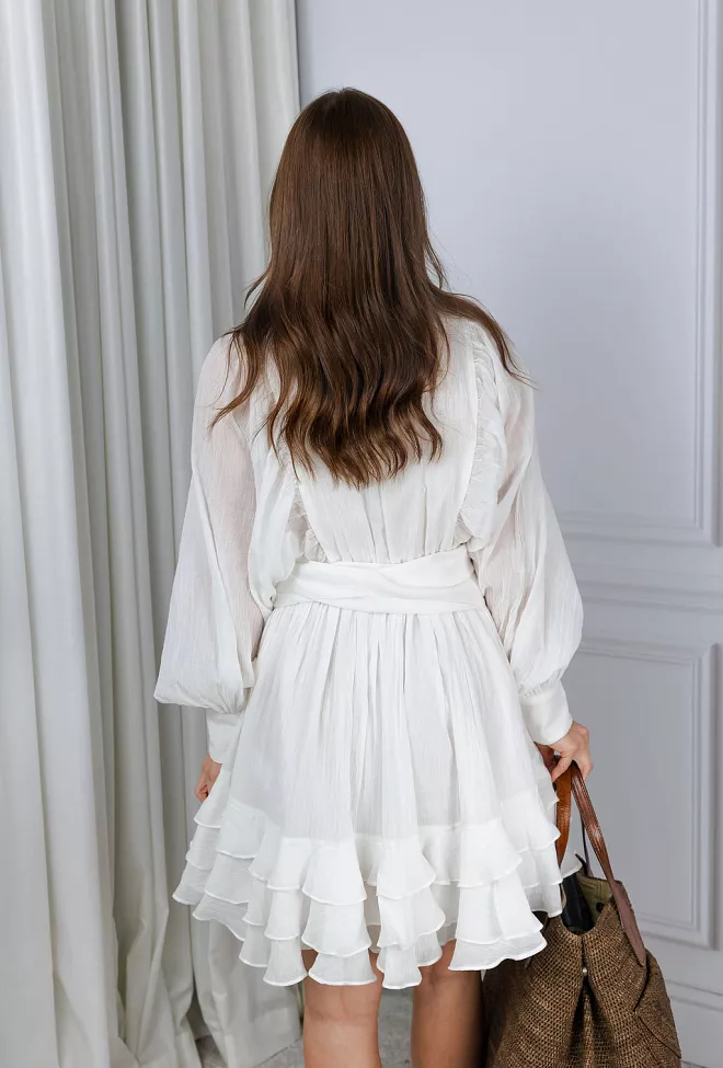 confettibird Ranch Frill Dress Offwhite kjole 5