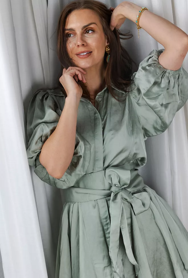Confettibird Bon Weekend Dress Soft Pistachio minikjole 3