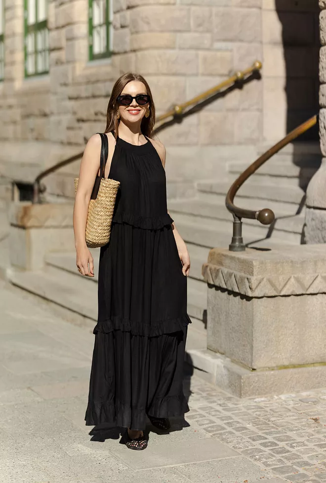 Nectar Bianca Long Dress Black kjole 3