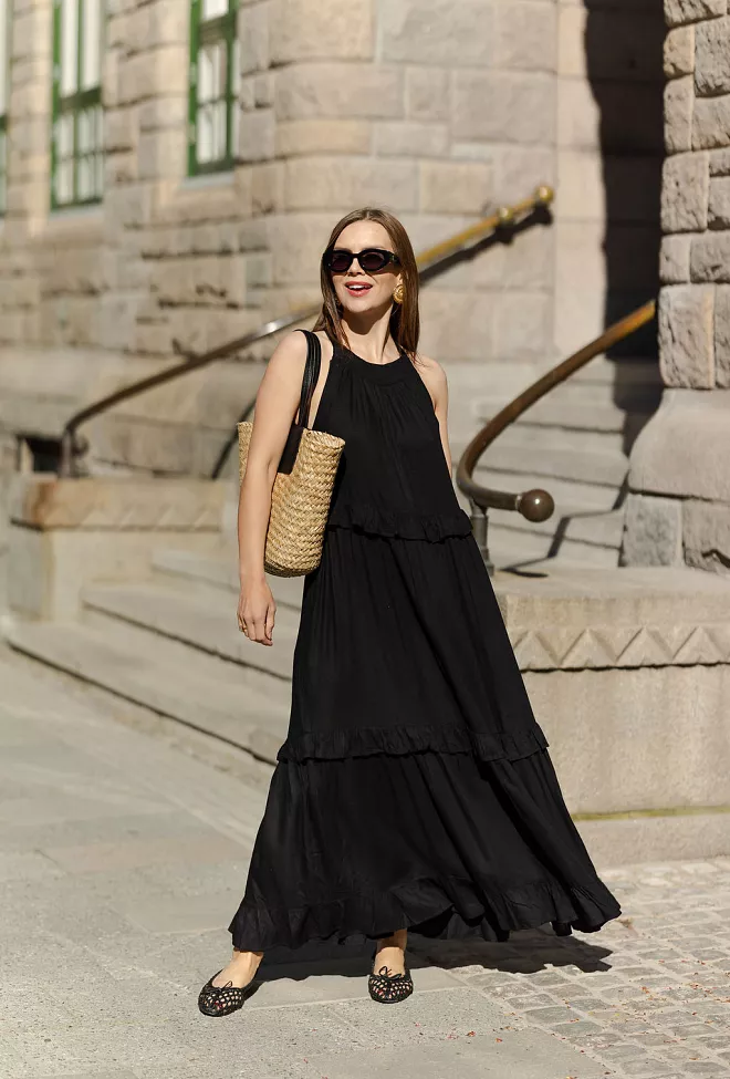 Nectar Bianca Long Dress Black kjole 2