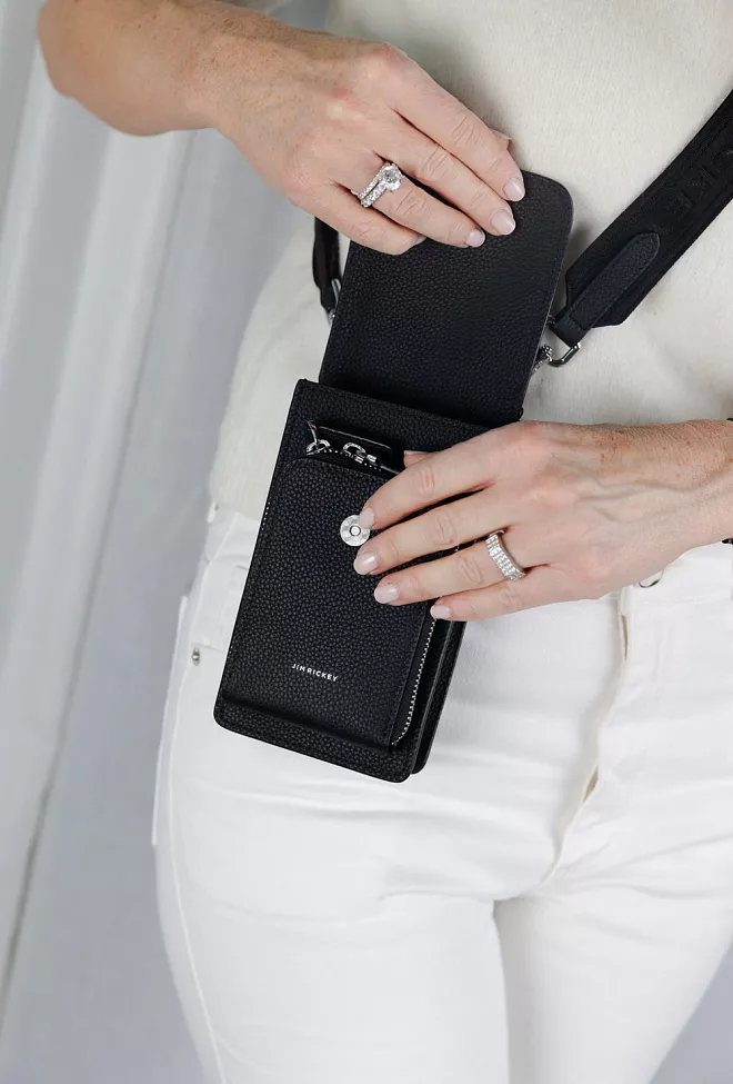 Jim Rickey Alex Mini Bag Black/Silver mobilveske 2