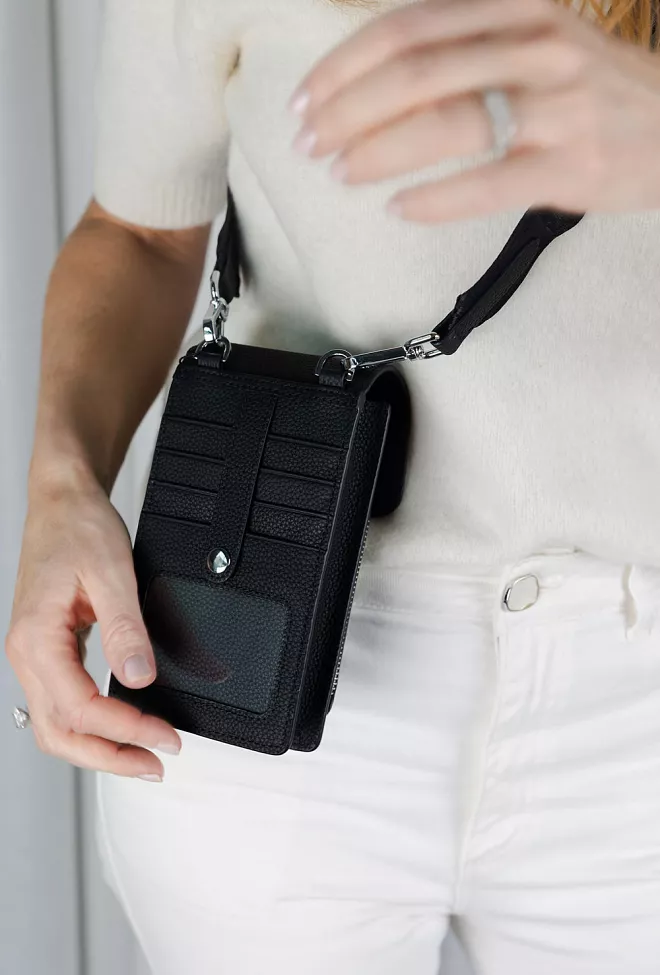 Jim Rickey Alex Mini Bag Black/Silver mobilveske 3