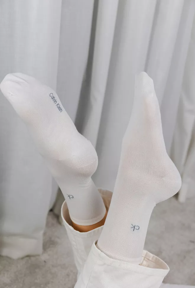 Calvin Klein 2Pk Mesh Squares Sock Grey/Off White  2