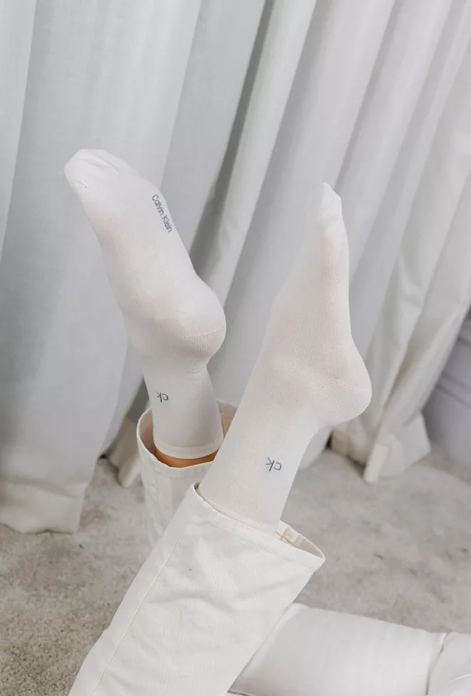 Calvin Klein 2Pk Mesh Squares Sock Grey/Off White 4