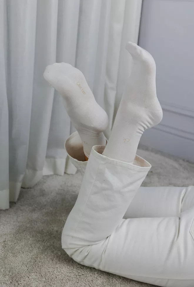 Calvin Klein 2Pk Mesh Squares Sock Off White 2