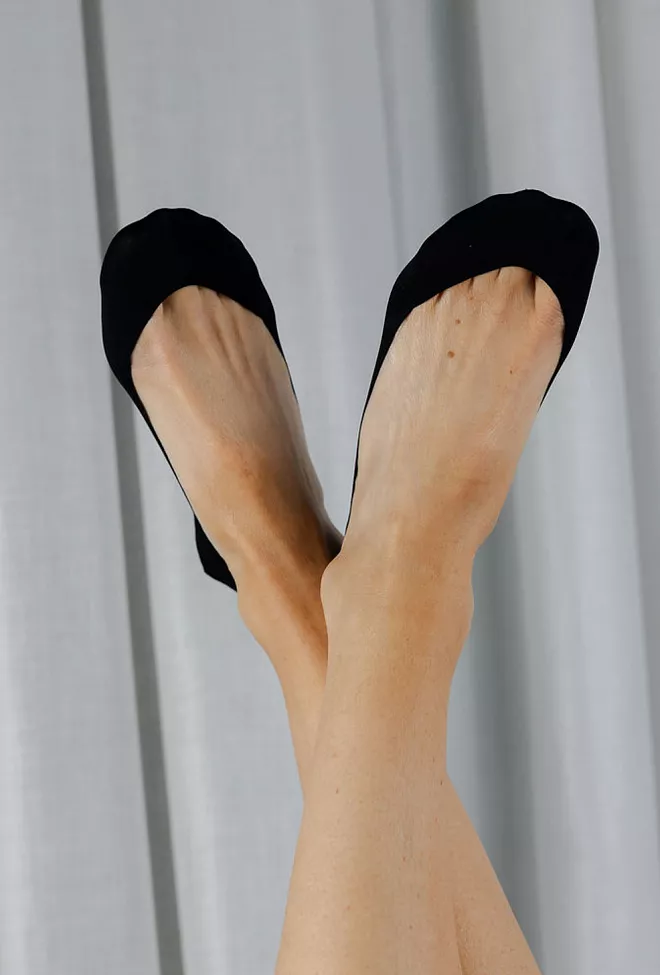 Oroblu 2Pk Twins Ballet No Show Socks Black steps