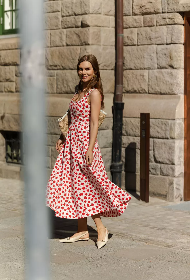 Andiata Leya Dress Red Florals kjole 4