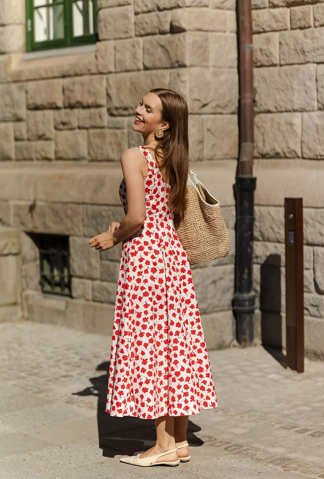 Andiata Leya Dress Red Florals kjole 2